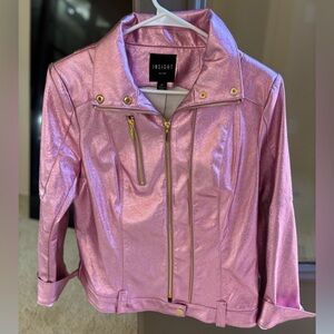 Insight Shimmering Pink Women's Leather Jacket